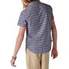 Lucky Brand Men’s Striped Short Sleeve Shirt(Blue Stripe)