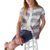 Lucky Brand Men’s Striped Short Sleeve Shirt(Blue/White Stripe)