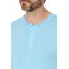 Lucky Brand Mens Tencel Jersey Long Sleeve Henley(Baltic Sea)