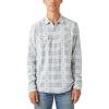 Lucky Brand Men’s Plaid Dobby Western Long Sleeve Shirt(White / Blue Combo)