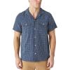Lucky Brand Men’s Short Sleeve Indigo Dobby Auto Body Buttoned Shirt(Indigo Dobby)