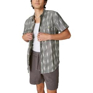 Lucky Brand Men’s Ikat Short Sleeve Shirt(Black/White)