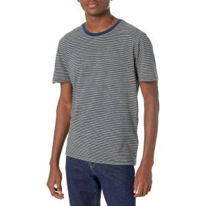 Lucky Brand Men’s Long Sleeve Indigo Stripe Crew Tee(Indigo)