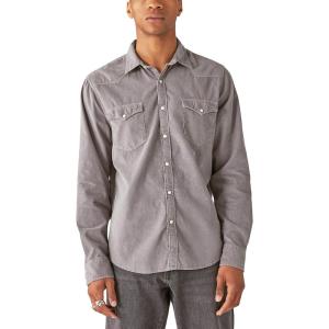 Lucky Brand Men’s Lucky Brand Men’s Corduroy Western Long Sleeve Shirt(Frost Gray)