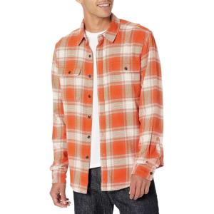 Lucky Brand Mens Plaid Cloud Soft Long Sleeve Flannel(Red/White Plaid)