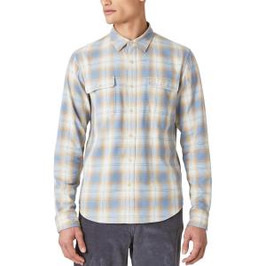 Lucky Brand Men’s Plaid Long Sleeve Shirt(Blue Plaid)