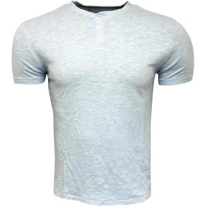 Lucky Brand Men’s Short Sleeve Linen Henley Shirt(Blue Bell)