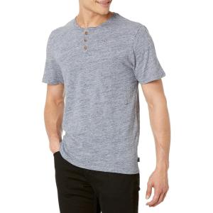 Lucky Brand Men’s Short Sleeve Linen Henley Shirt(Insignia Blue)