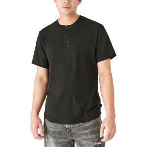 Lucky Brand Men’s Short Sleeve Pima Henley(Jet Black)