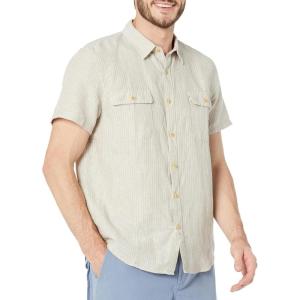 Lucky Brand Men’s Striped Short Sleeve Shirt(Natural Stripe)