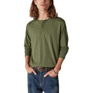 Lucky Brand Mens Tencel Jersey Long Sleeve Henley(310 Olive)