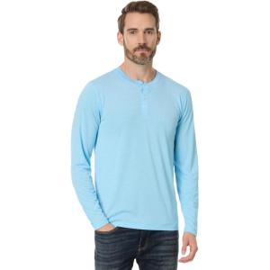 Lucky Brand Mens Tencel Jersey Long Sleeve Henley(Baltic Sea)