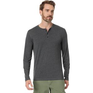 Lucky Brand Mens Tencel Jersey Long Sleeve Henley(Charcoal Heather)