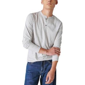Lucky Brand Mens Tencel Jersey Long Sleeve Henley(Heather Grey)