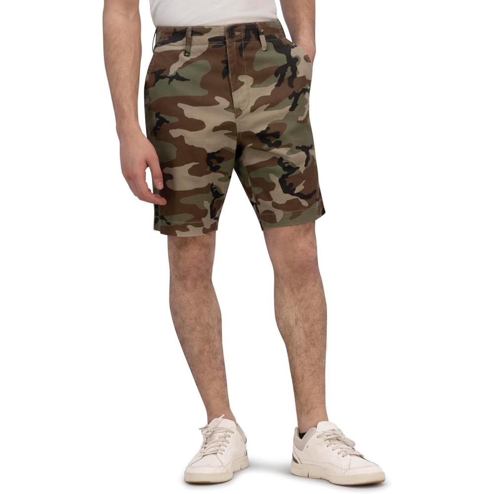 image:imageLucky Brand Mens 9 Stretch Twill Flat Front ShortCamo Multi