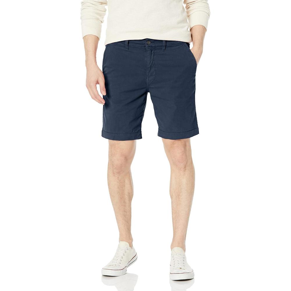 image:imageLucky Brand Mens 9 Stretch Twill Flat Front ShortDark Denim