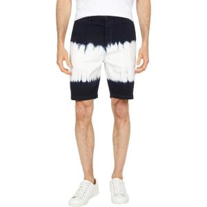 Lucky Brand Men’s Stretch Twill Tie Dye Flat Front Short(Blue Stripe)