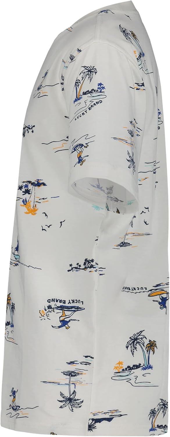 image:imageLucky Brand Boys Short Sleeve Graphic Crew Neck TShirt Soft Comfortable Relaxed Fit Surfer Bear Egret 1416