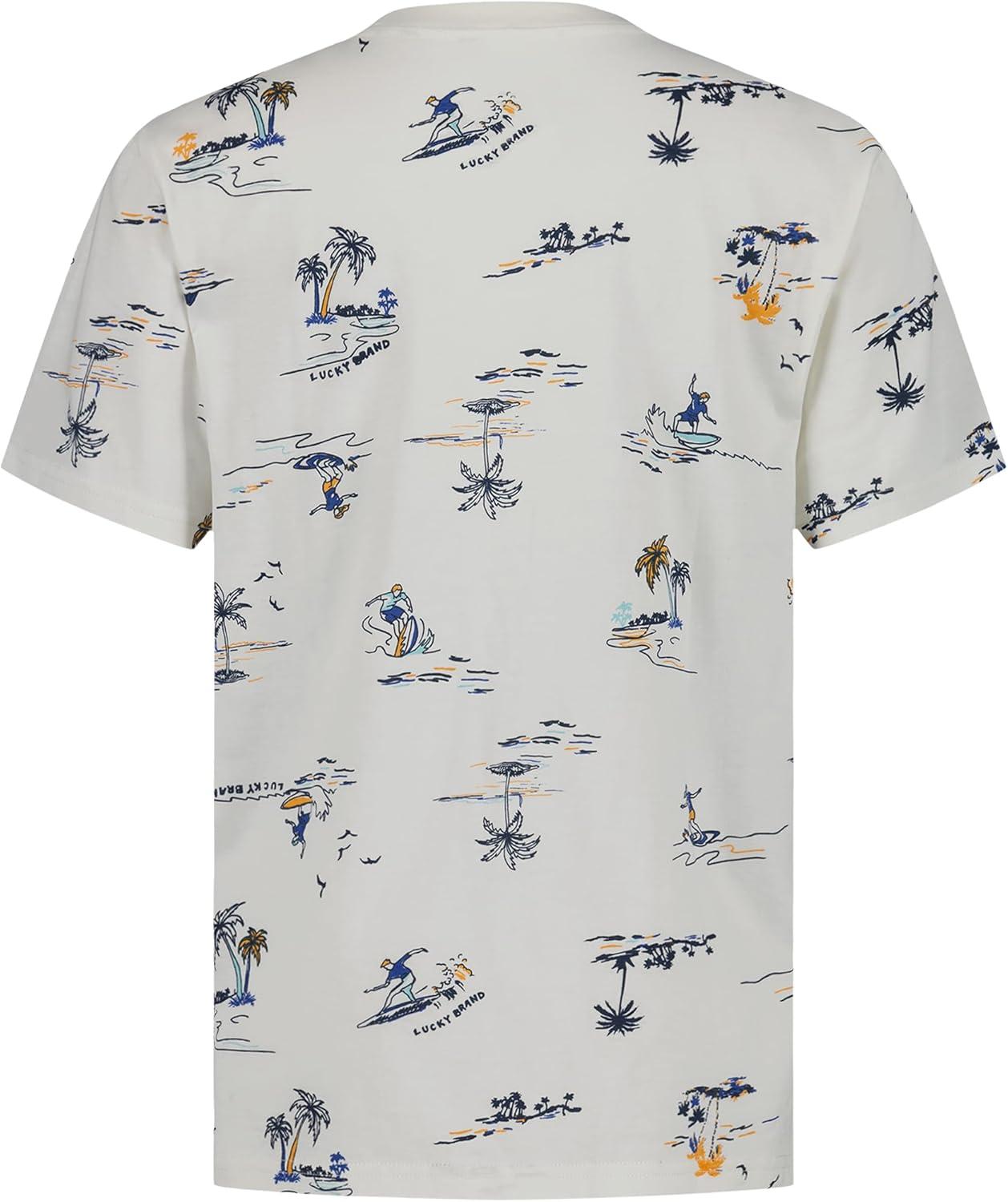 image:imageLucky Brand Boys Short Sleeve Graphic Crew Neck TShirt Soft Comfortable Relaxed Fit Surfer Bear Egret 1416