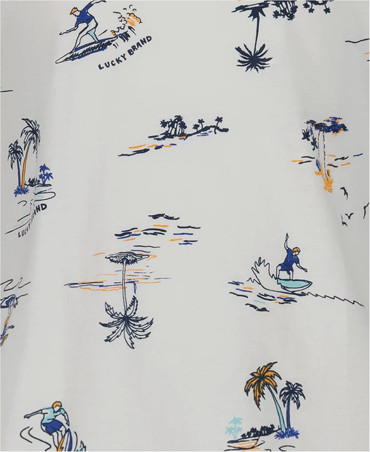 image:imageLucky Brand Boys Short Sleeve Graphic Crew Neck TShirt Soft Comfortable Relaxed Fit Surfer Bear Egret 1416