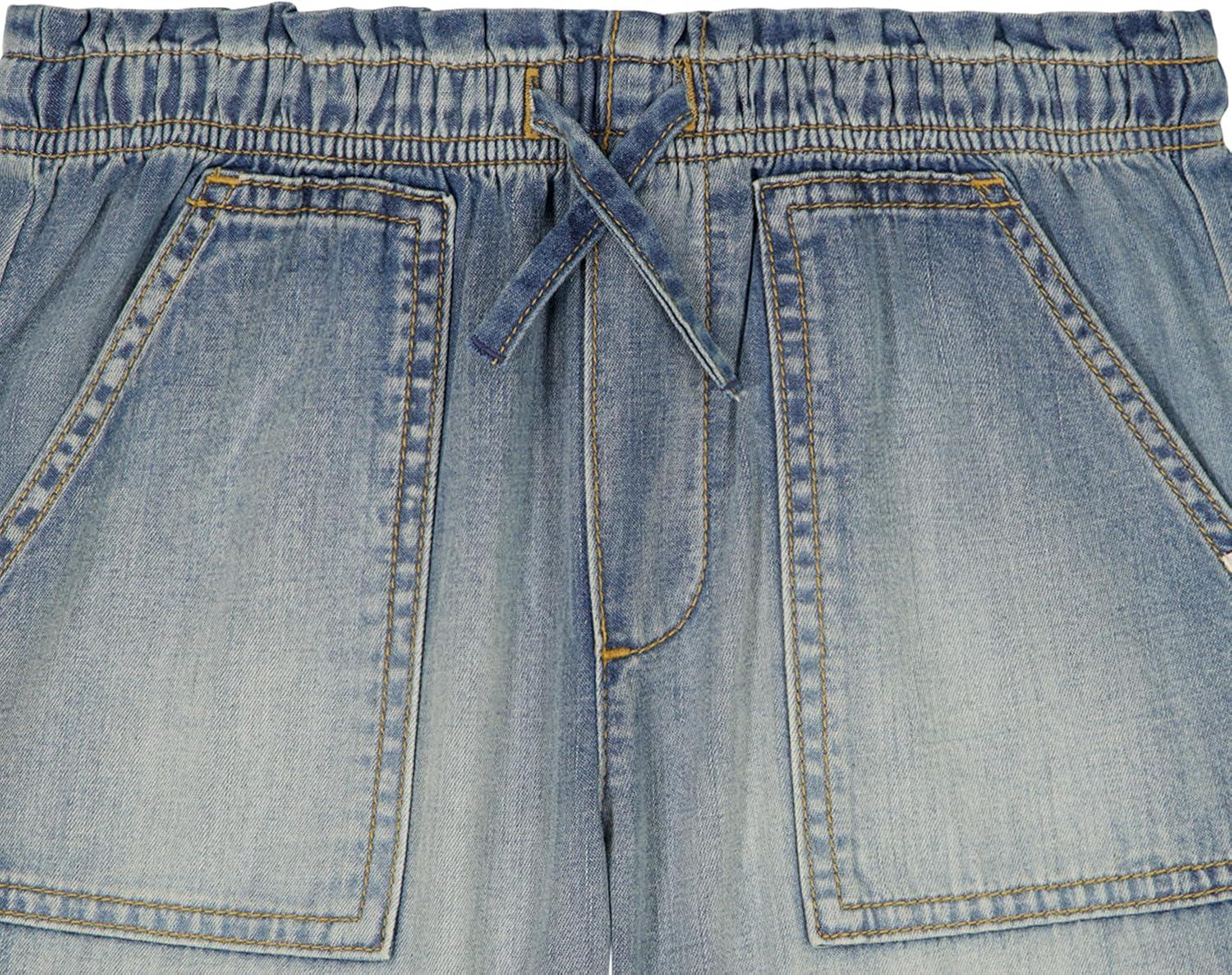 image:imageLucky Brand Girls Pullon Relaxed Fit Denim Weekend Short Paperbag Waist Porkchop PocketsTori Wash
