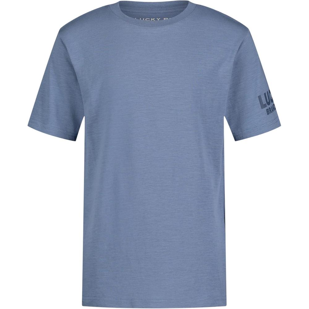 image:imageLucky Brand Boys Short Sleeve Graphic Crew Neck TShirt Soft Comfortable Relaxed FitCoronet Blue