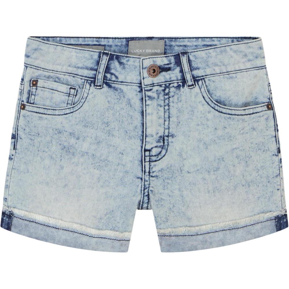 image:imageLucky Brand Girls Cuffed Jean Shorts Stretch Denim with 5 Pockets Mid to High Rise WaistRiley Indigo Marble