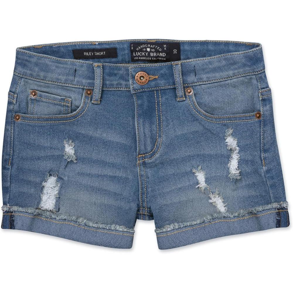 image:imageLucky Brand Girls Cuffed Jean Shorts Stretch Denim with 5 Pockets Mid to High Rise WaistRonnie Ada