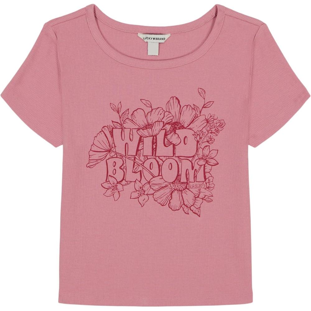 image:imageLucky Brand Girls Short Sleeve Babydoll TShirt Soft amp ComfortableWild Bloom