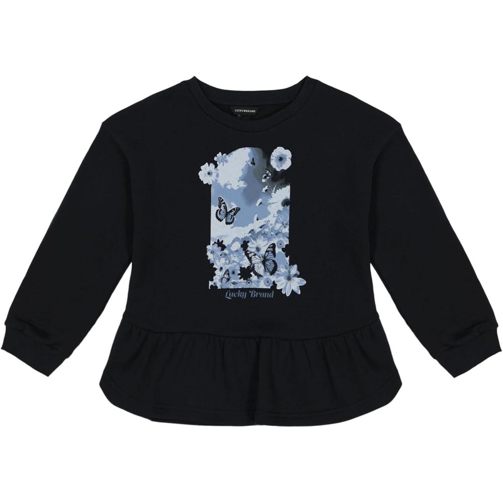 image:imageLucky Brand Pullover Fleece Crewneck SweatshirtCaviar Butterfly