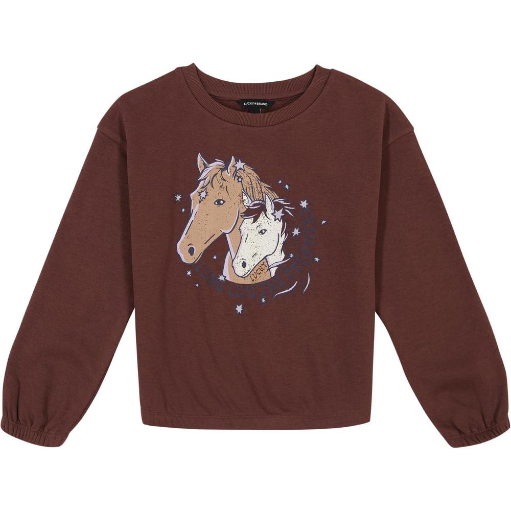 image:imageLucky Brand Pullover Fleece Crewneck SweatshirtDreamer Brown