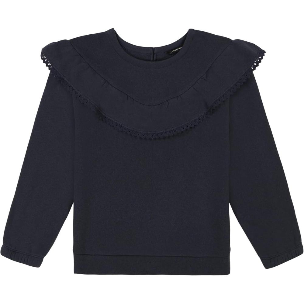 image:imageLucky Brand Pullover Fleece Crewneck SweatshirtParsian Ruffle