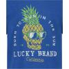 Lucky Brand Boys’ Short Sleeve Graphic Crew Neck T-Shirt, Soft, Comfortable, Relaxed Fit, Pineapple Delft Heather, 14-16