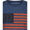 Lucky Brand Boys’ Short Sleeve Graphic Crew Neck T-Shirt, Soft, Comfortable, Relaxed Fit(Peace Flag Dark Denim)