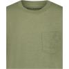 Lucky Brand Boys’ Short Sleeve Slub Pocket Crew Neck T-Shirt, Soft, Comfortable, Relaxed Fit(Oil Green Heather)