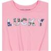 Lucky Brand Girl’s Short Sleeve Graphic T-Shirt, Tagless Cotton Tee with Fun Designs(Patchwork Peony)