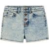 Lucky Brand Girls’ Cuffed Jean Shorts, Stretch Denim with 5 Pockets, Mid to High Rise Waist(Indigo Marble/High Waist)