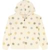 Lucky Brand Girls’ Long Sleeve Fleece Full Zip Hoodie With Ribbed Cuffs & Waist(Egret Smileys)