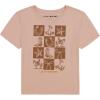 Lucky Brand Girl’s Short Sleeve Graphic T-Shirt, Tagless Cotton Tee with Fun Designs(Checkered Peach Whip)