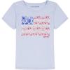 Lucky Brand Girl’s Short Sleeve Graphic T-Shirt, Tagless Cotton Tee with Fun Designs(Heather Crafted Flag)