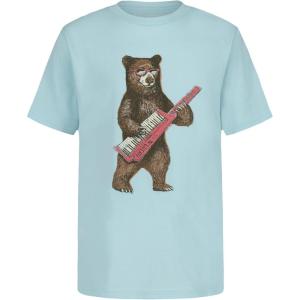 Lucky Brand Boys’ Short Sleeve Graphic Crew Neck T-Shirt, Soft, Comfortable, Relaxed Fit, Keytar Bear Clearwater, 14-16