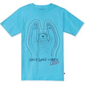 Lucky Brand Boys’ Short Sleeve Graphic Crew Neck T-Shirt, Soft, Comfortable, Relaxed Fit(Anston Bachelor Button Da12)