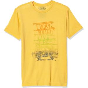 Lucky Brand Boys’ Short Sleeve Graphic Crew Neck T-Shirt, Soft, Comfortable, Relaxed Fit(Cruz Sunset Lemon Da05)