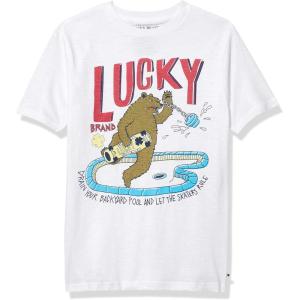 Lucky Brand Boys’ Short Sleeve Graphic Crew Neck T-Shirt, Soft, Comfortable, Relaxed Fit(Pool Day White Da16)