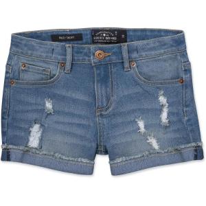 Lucky Brand Girls’ Cuffed Jean Shorts, Stretch Denim with 5 Pockets, Mid to High Rise Waist(Ronnie Ada)