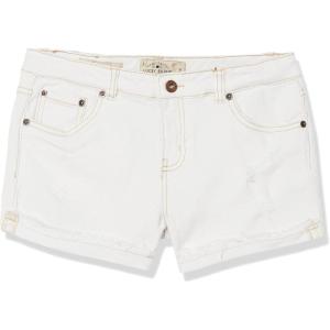 Lucky Brand Girls’ Cuffed Jean Shorts, Stretch Denim with 5 Pockets, Mid to High Rise Waist(Ronnie White)
