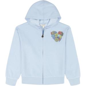 Lucky Brand Girls’ Long Sleeve Fleece Full Zip Hoodie With Ribbed Cuffs & Waist(Succulent Heart)