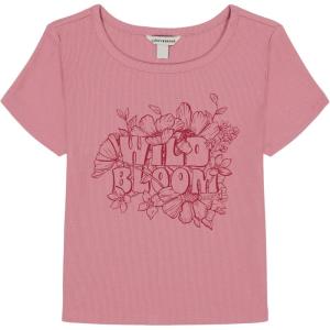 Lucky Brand Girls’ Short Sleeve Babydoll T-Shirt, Soft & Comfortable(Wild Bloom)