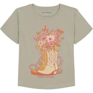 Lucky Brand Girl’s Short Sleeve Graphic T-Shirt, Tagless Cotton Tee with Fun Designs(Desert Dweller)