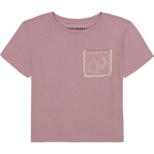 Lucky Brand Girl’s Short Sleeve Graphic T-Shirt, Tagless Cotton Tee with Fun Designs(Horeseshoe Pocket)